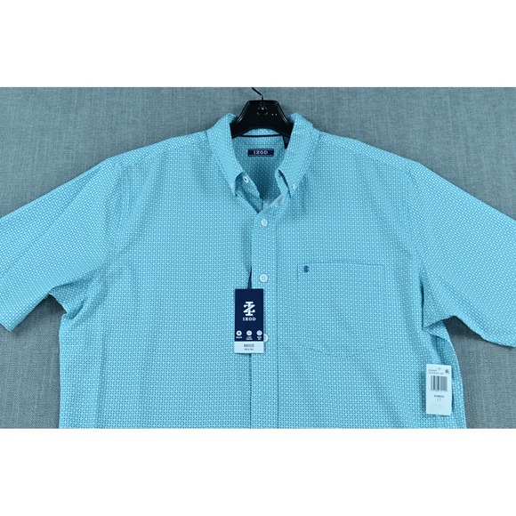 Izod Shirt Men's LT Breeze Performance Short Sleeve 4-Way Stretch Cooling NWT - Picture 2 of 9